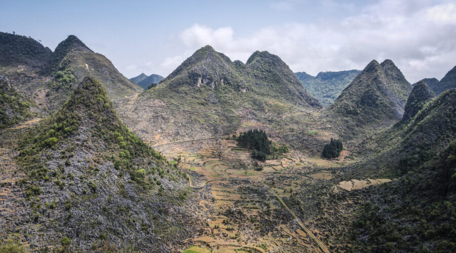 The aerial view of Ha Giang Province in Northern Vietnam